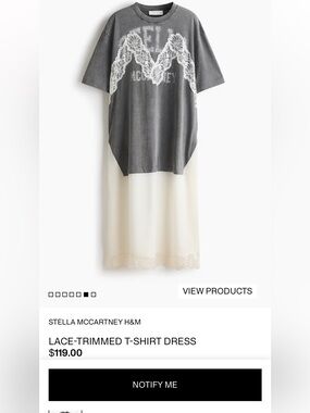 STELLA MCCARTNEY H&M
LACE-TRIMMED T-SHIRT DRESS